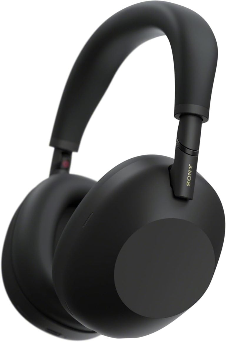 Close-up of Sony WH-1000XM6 headphones showing premium materials and comfortable ear cushions