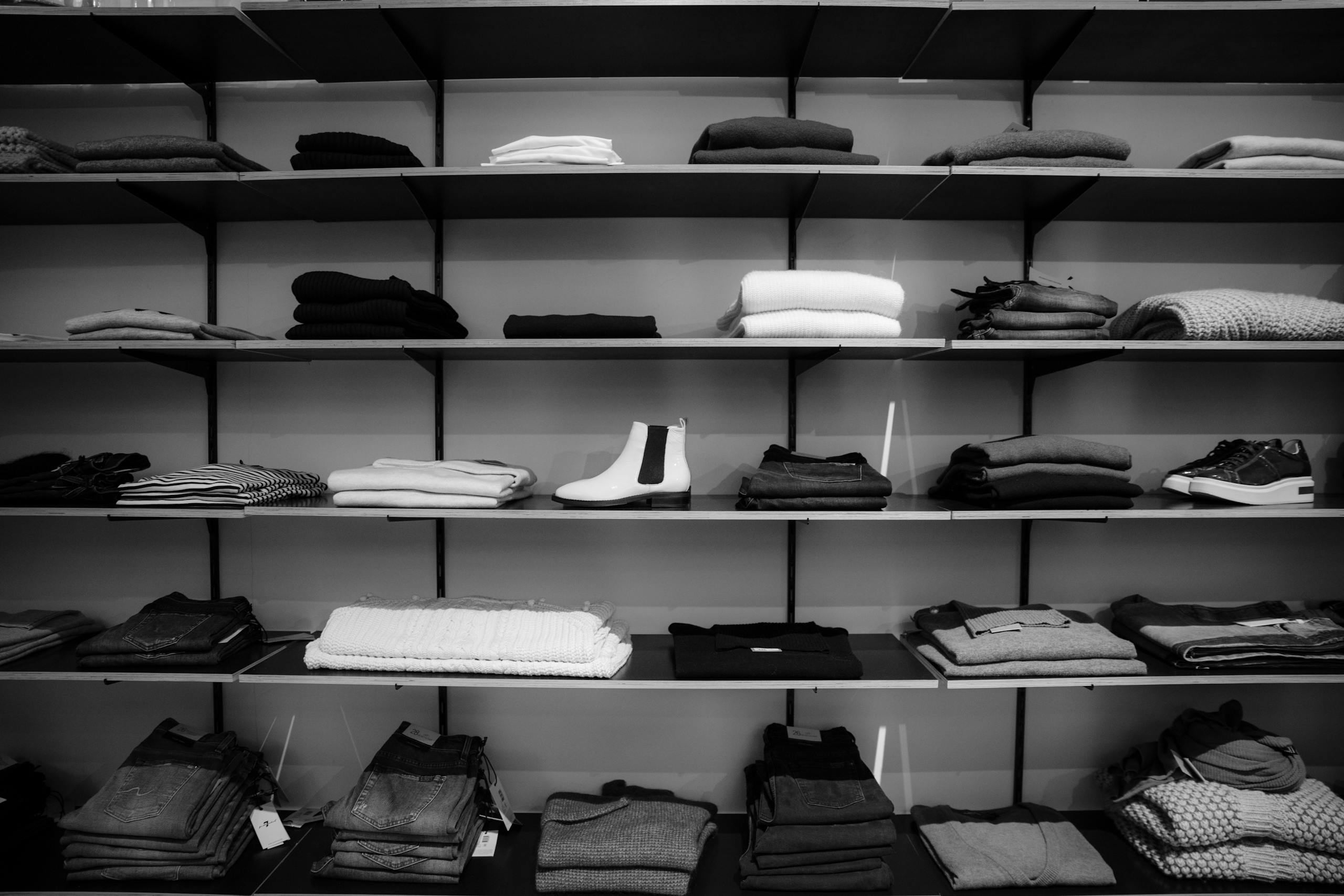 Organized wardrobe or clothing-focused lifestyle image