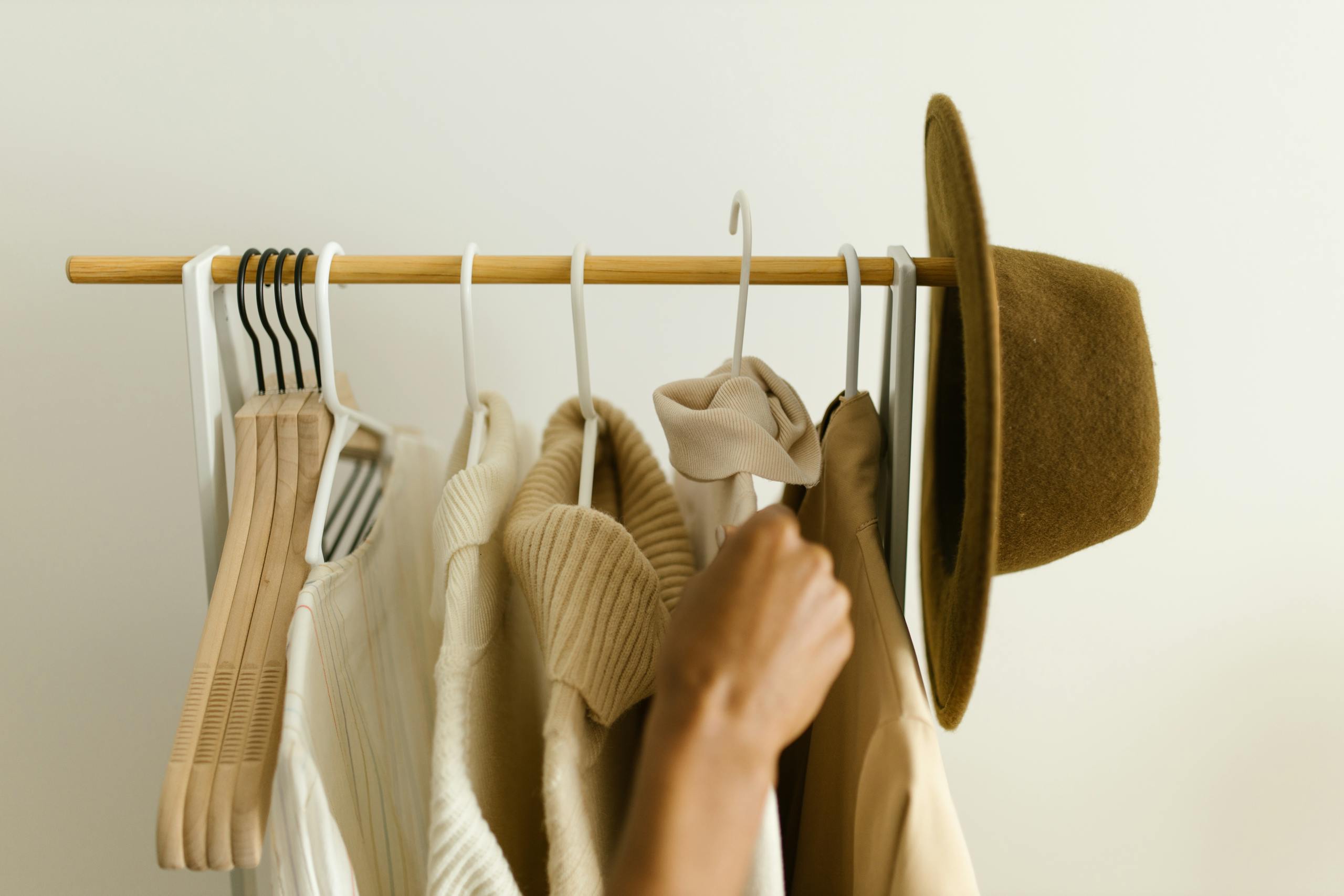Organized wardrobe or clothing-focused lifestyle image