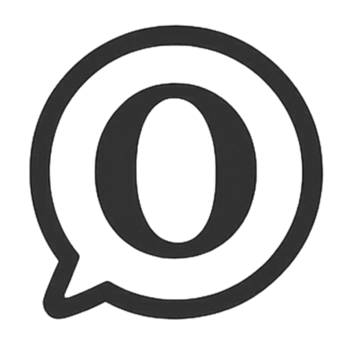 Minimalist speech bubble icon with zero symbol representing quiet communication and introversion