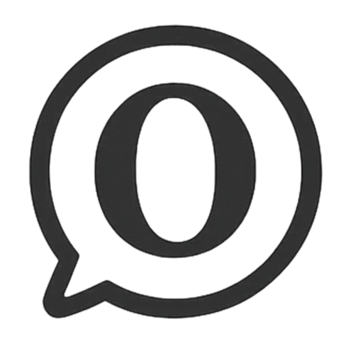 Minimalist speech bubble icon with zero symbol representing quiet communication and introversion