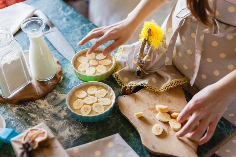Person preparing balanced breakfast in calm morning kitchen setting.