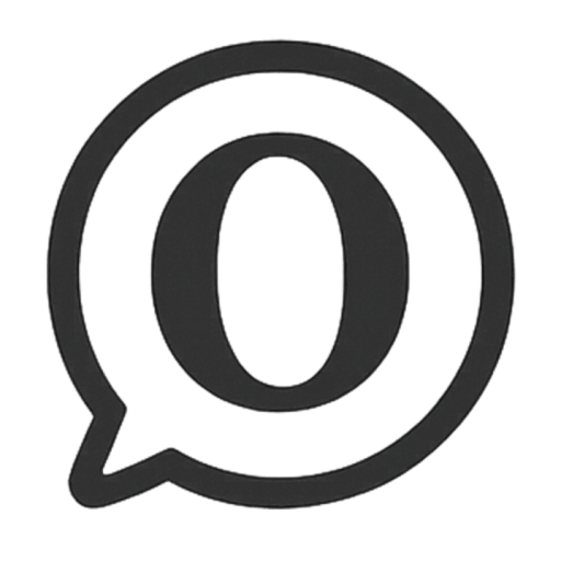 Minimalist speech bubble icon with zero symbol representing quiet communication and introversion